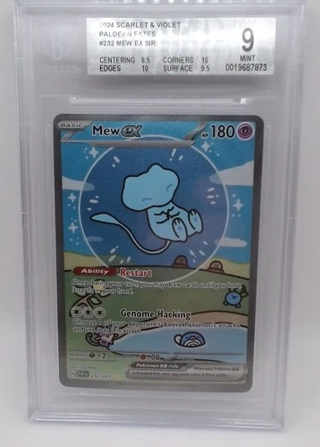 Mew ex #232/091 Paldean Fates Bubble Mew BGS 9 Mint Beckett Graded Pokemon
