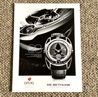 DE BETHUNE DB28 - RAHMENBARES SAMMLERSTÜCK ORIGINAL KLASSISCHE UHR WERBUNG