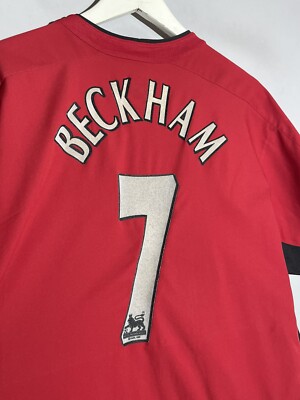 ウェア BECKHAM #7 NIKE manchester united 03-05 Manchester United 2003 Home Jersey #7 Beckham Nike Red Shirt