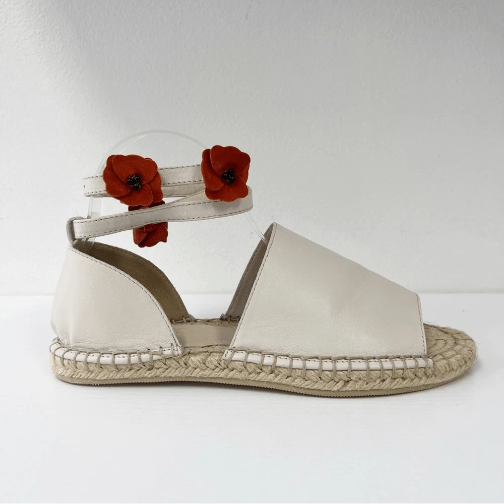 Revolve Raye Daphne Floral Espadrilles Ankle Wrap Strap Poppy 7