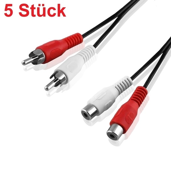 1,5M L R Chinch Kabel VerläNgerung Cinch Buchse Kupplung Weiblich Auf 2X Stecker-image