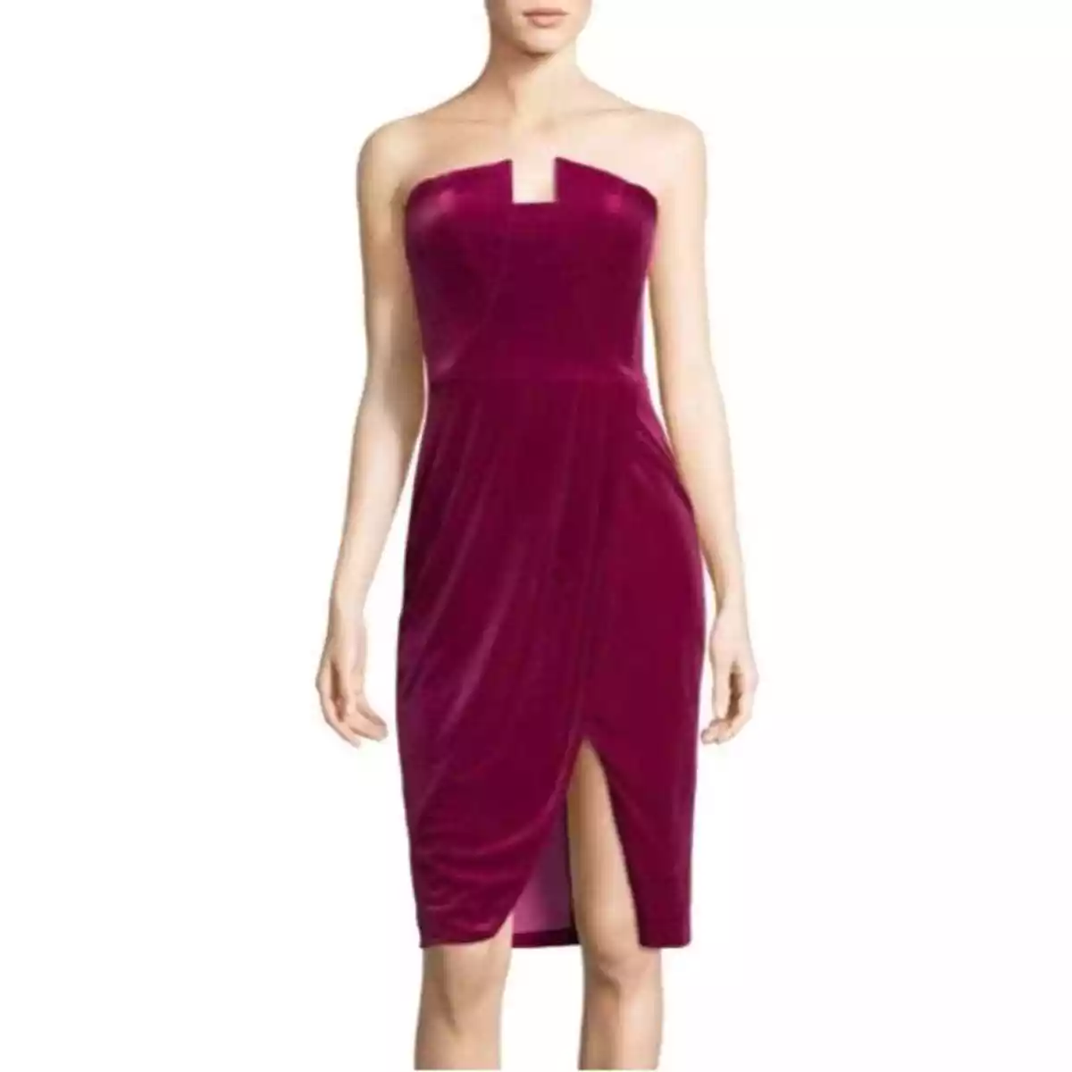 Black Halo Pink Red Velvet Jolie Strapless Sheath Dress NWT