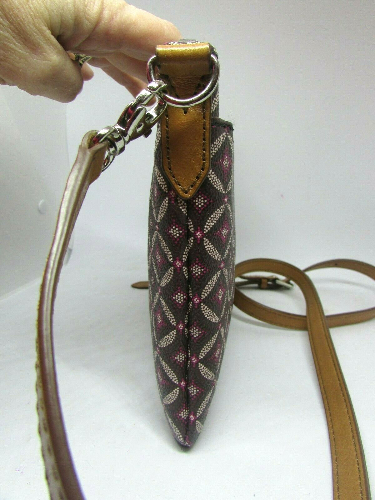 FOSSIL Sydney, Organizer CROSSBODY Hipster, Slim Handbag, Pink & Brown