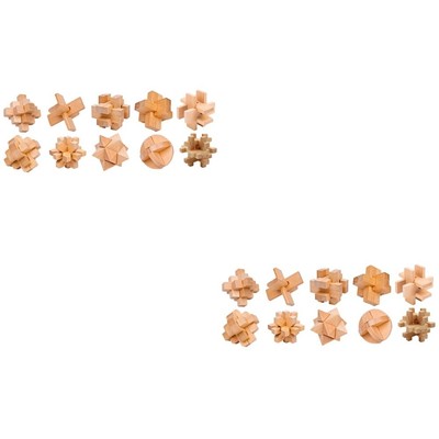 IQ Tester Holz Cube Puzzles Gehirn Teaser Spielzeug Holz IQ Spielzeug