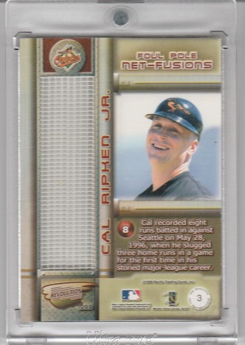 Tarjeta Pacific Revolution 1999 Cal Ripken Jr. Foul Pole Net Fusions #3 - Imagen 2 de 2