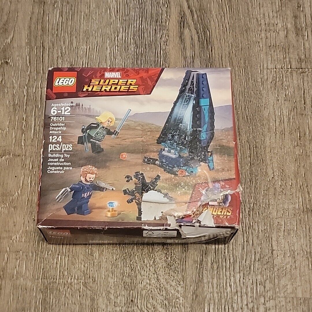 LEGO 76101 Marvel Super Heroes Outrider Dropship Attack New Damaged Box