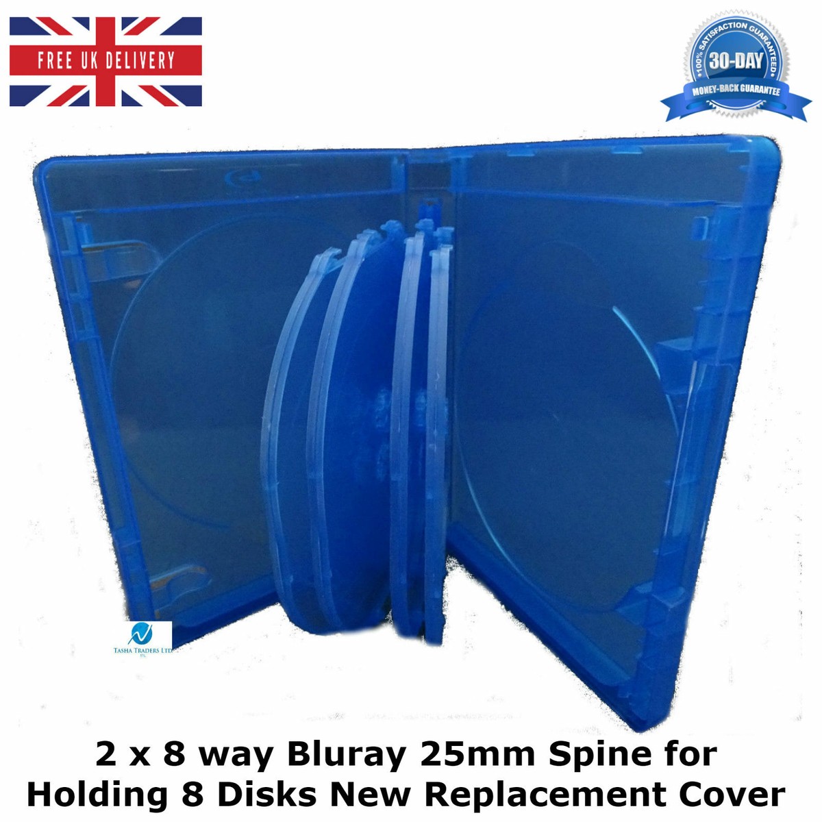 2 x 8 Way Blu-ray 25mm CD/DVD Spine For Holding 8 Discs New
