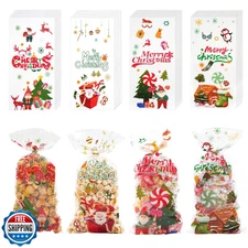 ONFAON Christmas Treat Bags - 180pcs with 200 Twists for Snacks, Cookies, Can