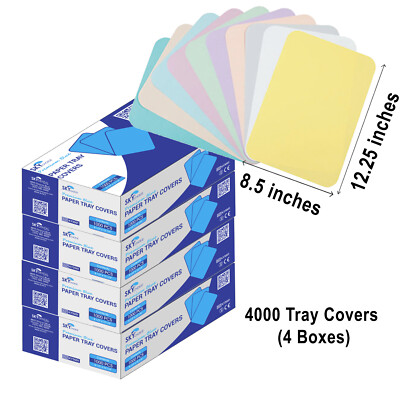 4000 Dental Medical Tray Paper Cover Size ''B'' 8.5'' x 12.25'' All Colors