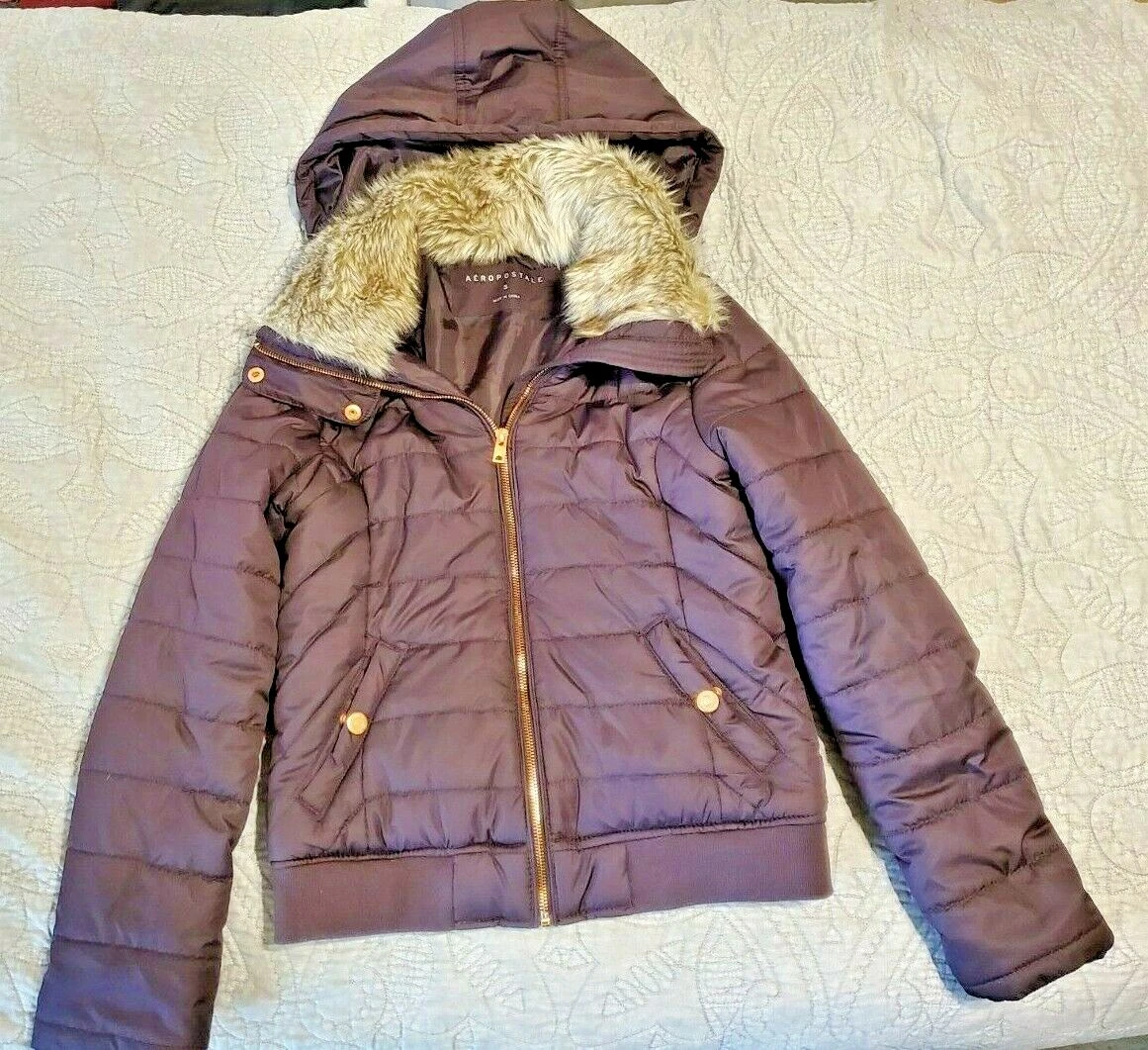 Veste D’hiver Fille Aéropostale – Taille 10 – Blanc – En Coton