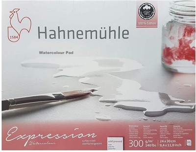 Expression Aquarellblock 20 Blatt 300 g 24 x 30 cm 100% Baumwolle Moulin du C...