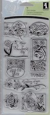 INKADINKADO clear stamp set GARDEN GREETINGS Sentiments, Flowers