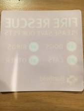 Pet Fire Rescue Window Decal - Banfield Pet Hospital Please Save Our Pets