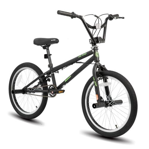 Hiland 20 inch Freestyle Kids BMX Bike,Beginner-Level to Advanced Riders Black