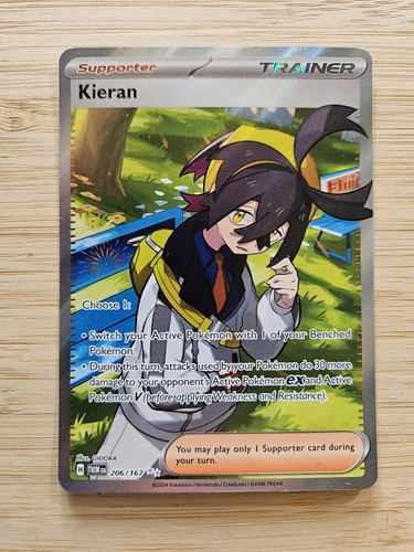 Kieran 206/167 Twilight Masquerade (TWM) NM Full Art Pokemon Card
