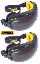 2 PR. DeWalt DPG82-21 SMOKE GRAY ANTI FOG Protective Over Glasses Safety Goggles