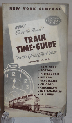 #ad New York Central System September 30 1951 Train Time Guide $6.29
