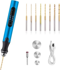 3-Speed Cordless Mini Drill Pen with 8 Small Drill Bits,Rechargeable Electric Ha