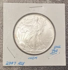 2007 American Silver Eagle 1 oz 99.9% Fine Silver Uncirculated Flawless Gem