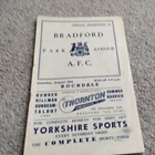 Bradford Park Avenue v Rochdale Football Programme 28/8/1954.
