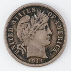 1914-D Barber Dime Silver 10c