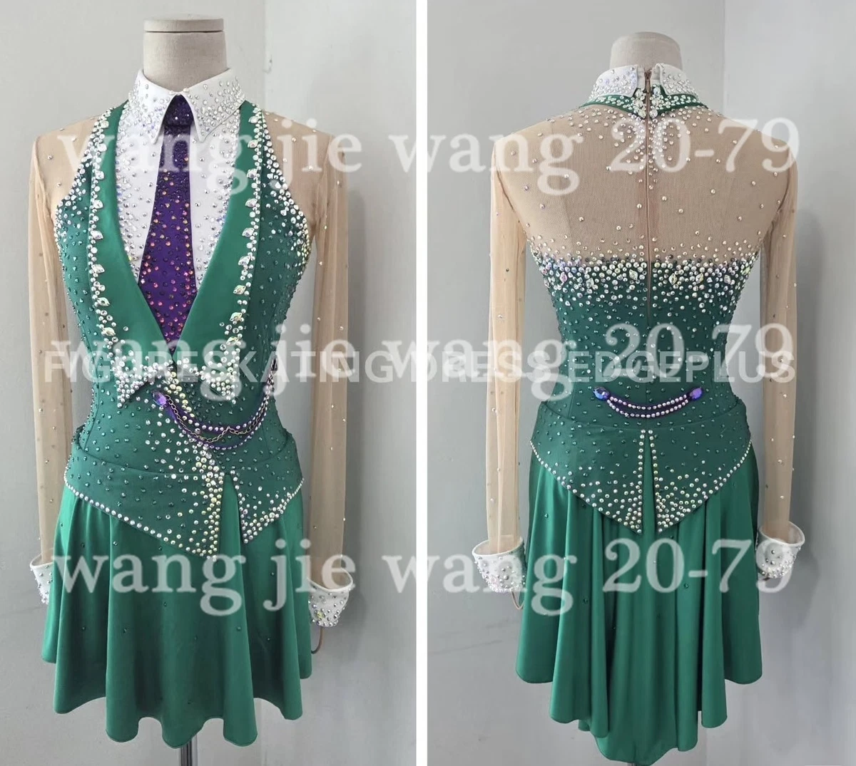 Green Skating Dress In Girls' Ice Skating Dresses for sale | eBay