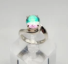 Badavici VIntage Sterling Silver Aurora Borealis Crystal Crossover Ring Size 9