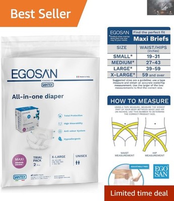 Maxi Adjustable Adult Diaper Briefs - X-Large, 40 oz Absorbency, Odor Control