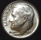 1955-D 10C Roosevelt Dime BU 90% Silver 26owt0302-1