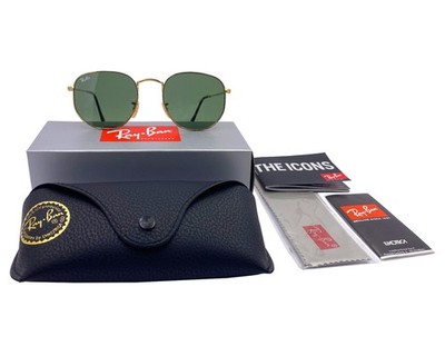 Ray-Ban Sunglasses RB3548N Hexagonal Flat Gold Frame Green  display picture 1