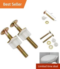 Replacement Toilet Seat Bolts 2 Pack with Plastic Nuts and Metal Washers