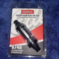 Edelbrock Fuel Filter Clear View 38 Billet Ends 8748 New