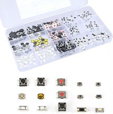 300 Pcs 15-Value Tactile Push Button Switch Assortment Kit, Momentary Tact