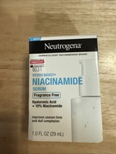 Neutrogena Hydro Boost Niacinamide Serum Hyaluronic Acid Fragrance Free 1.0floz