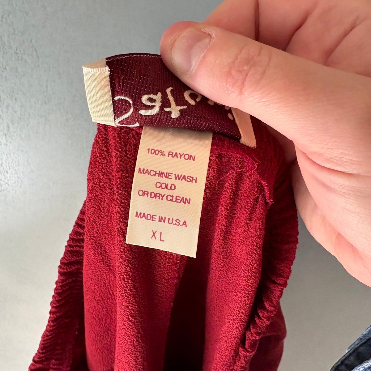 SATORI DESIGNS Women's XL Red Rayon Hippie Boho Comfort Pants Colorful Japanese View 3
