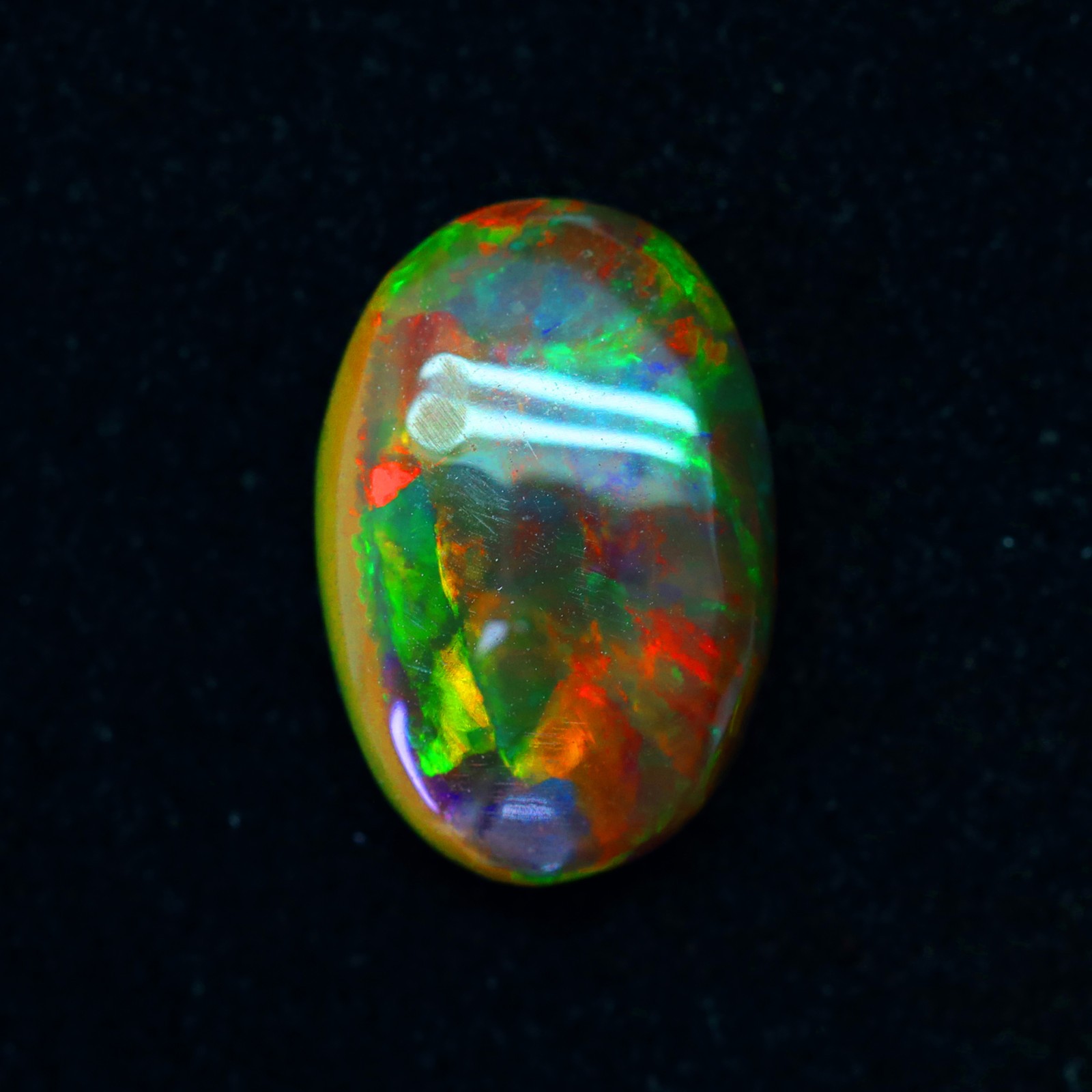 3.81Cts 16x11 Oval! 3D Micro Honey Comb Multicolor Sparkle Semi Black Welo Opal
