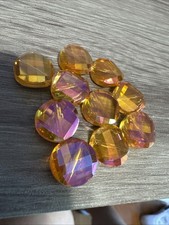 14mm Crystal Coin Shaped Beads 10 Pieces