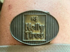 Kelly Tires Kelly Springfield tire Company brass belt buckle