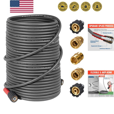 #ad Super Flexible Pressure Washer Hose 100FT for Power Washer Replacement Kink ... $119.99