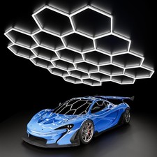 22-Grid Hexagon LED Garage Lights 89640 Lumens 6500K Honeycomb Shop Light Set