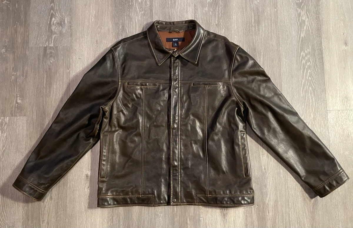 Gap Brown Leather Outer Shell Coats, Jackets & Vests for Men for