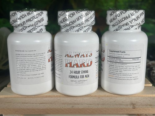 "Always Hard" - Natural Strong Herbal Sex Pills for Men 30 Pills Bottle - 3 PACK - Picture 2 of 2