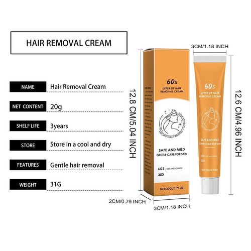 20g Facial Hair Removal Cream, Armpit and Lip Hair Gentle, Removal, Clean G9J9 - Picture 8 of 18