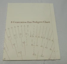 Genealogy Blank 8 Generation Fan Pedigree Chart Single Sheet Lot of 6