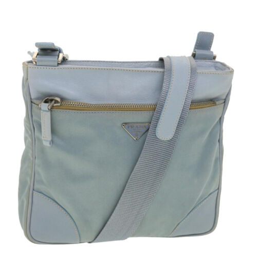 PRADA Shoulder Bag Nylon Light Blue Auth 38317 - Picture 1 of 24