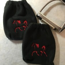 English, Iron Covers, Stirrup Protectors, Bags Red Trotter