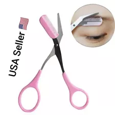 Eyebrow Trimmer Scissors With Comb Remover Makeup Tools Hair Removal Grooming