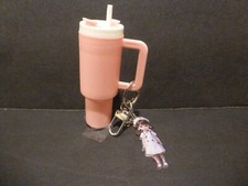 Mini Stanley Tumbler Cup Shape Keychain Lip Balm Keychain Handbag Charm Key Ring