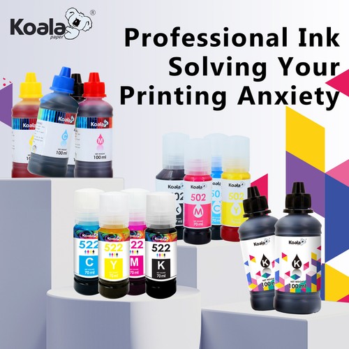 Lot Koala Ink Refill Kit for Inkjet Printers, Canon, HP, Epson 502 Ink 522 Ink