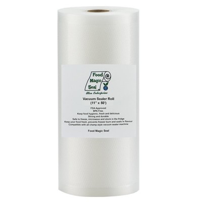 Food Magic Seal 11''x 50' Rolls 4 Mil for Vacuum Sealer Food Storage Bags! 